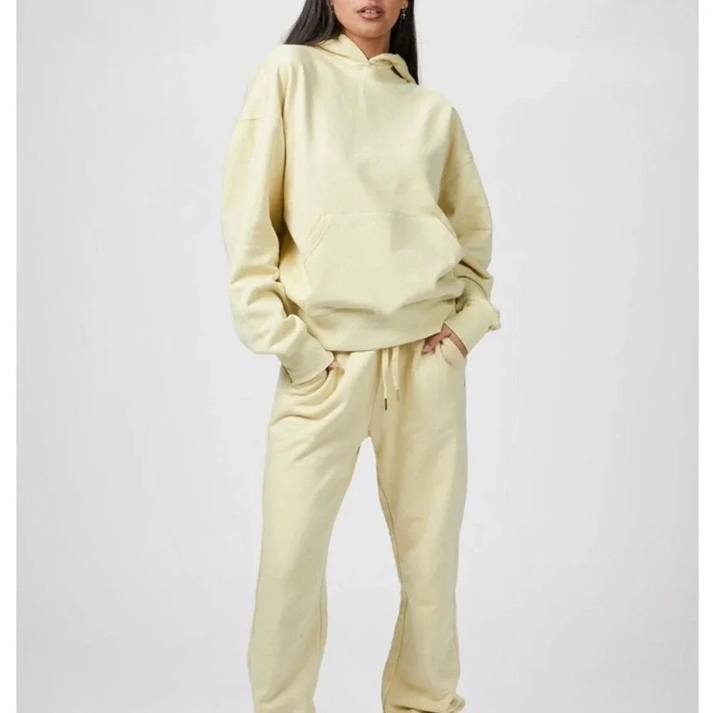 NEW WeWoreWhat Women's Size Small Light Yellow Oversized Hoodie Jacket